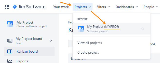 Get the project id in Jira.